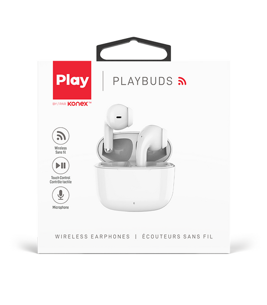 Écouteurs sans fil PlayBuds avec étui de recharge